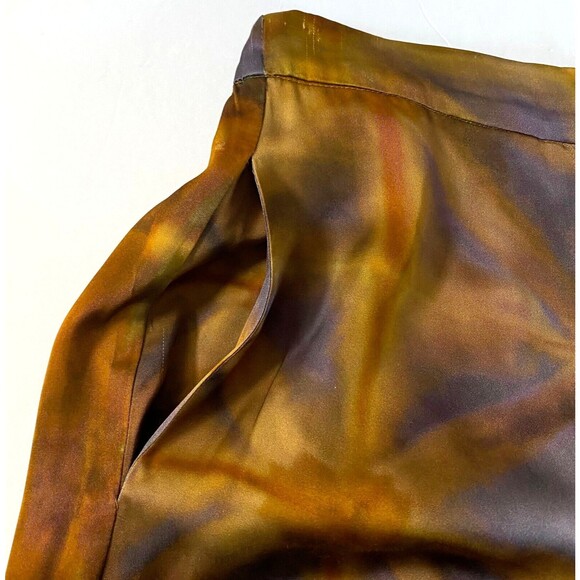 Zara Satin Effect Geometric Pants Womens Size Small Multicolor Wide Leg Flaws - Picture 6 of 16